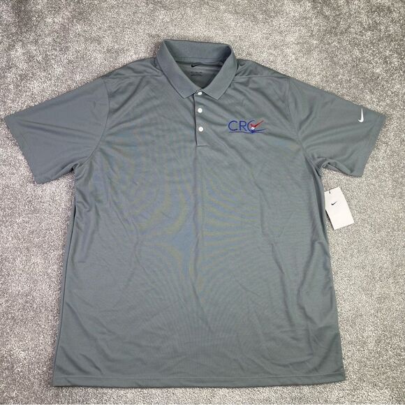 Nike Golf Polo Men’s XL Gray Short Sleeve Lightweight Performance CRC Logo NWT - Picture 1 of 10